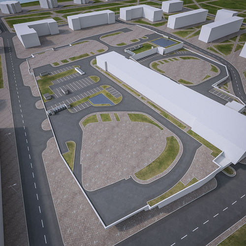 Urban Landscape Collection Low-poly 3D model 3