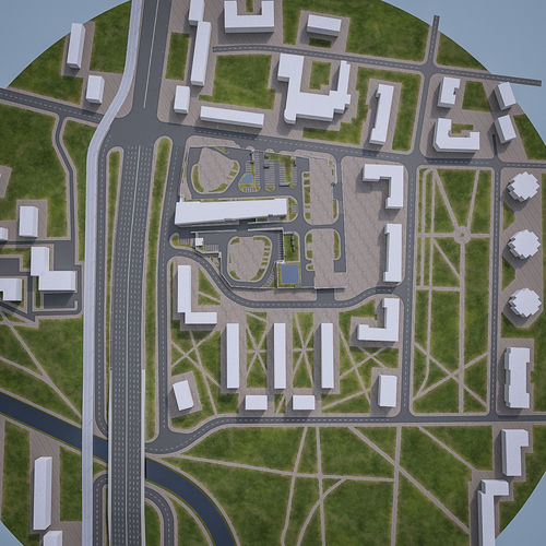 Urban Landscape Collection Low-poly 3D model 5