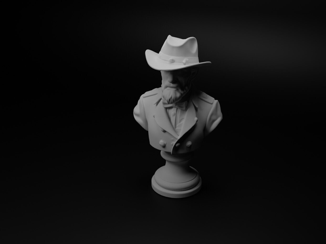 American Civil War Bust Chess 3D print model_1