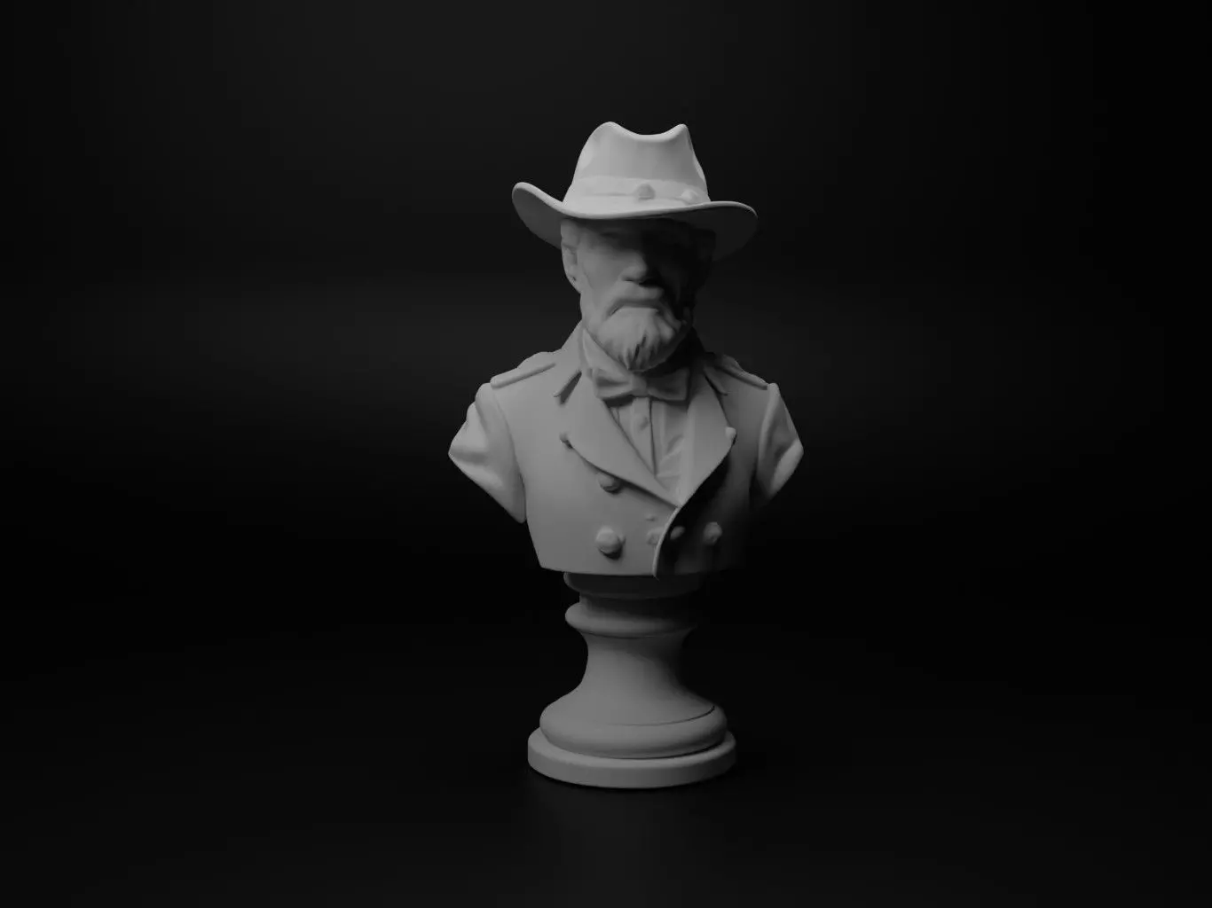 American Civil War Bust Chess 3D print model_0