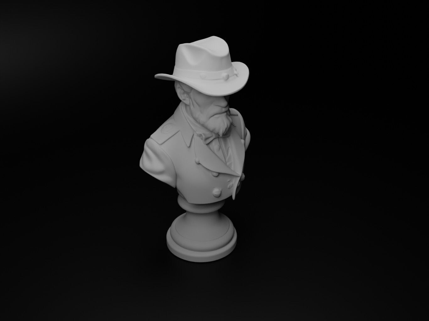 American Civil War Bust Chess 3D print model_2