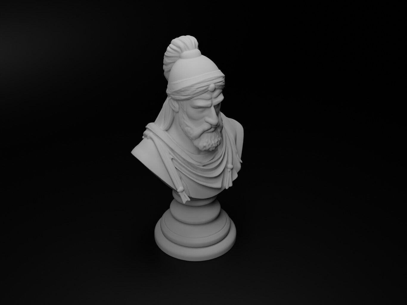 Andalusian Muslim Bust Chess 3D print model_2
