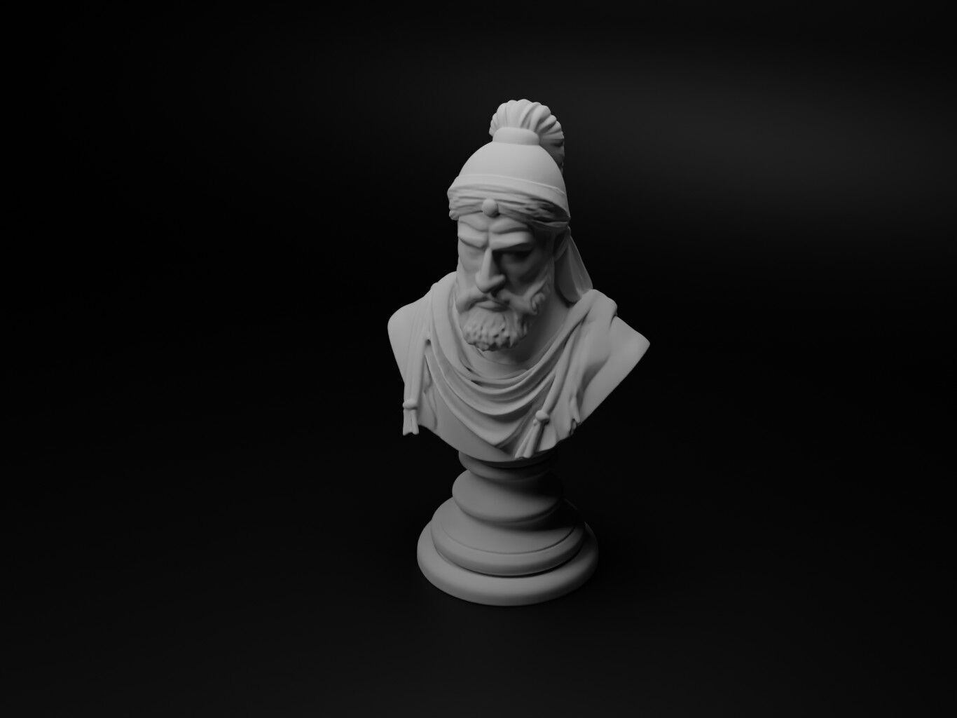 Andalusian Muslim Bust Chess 3D print model_1