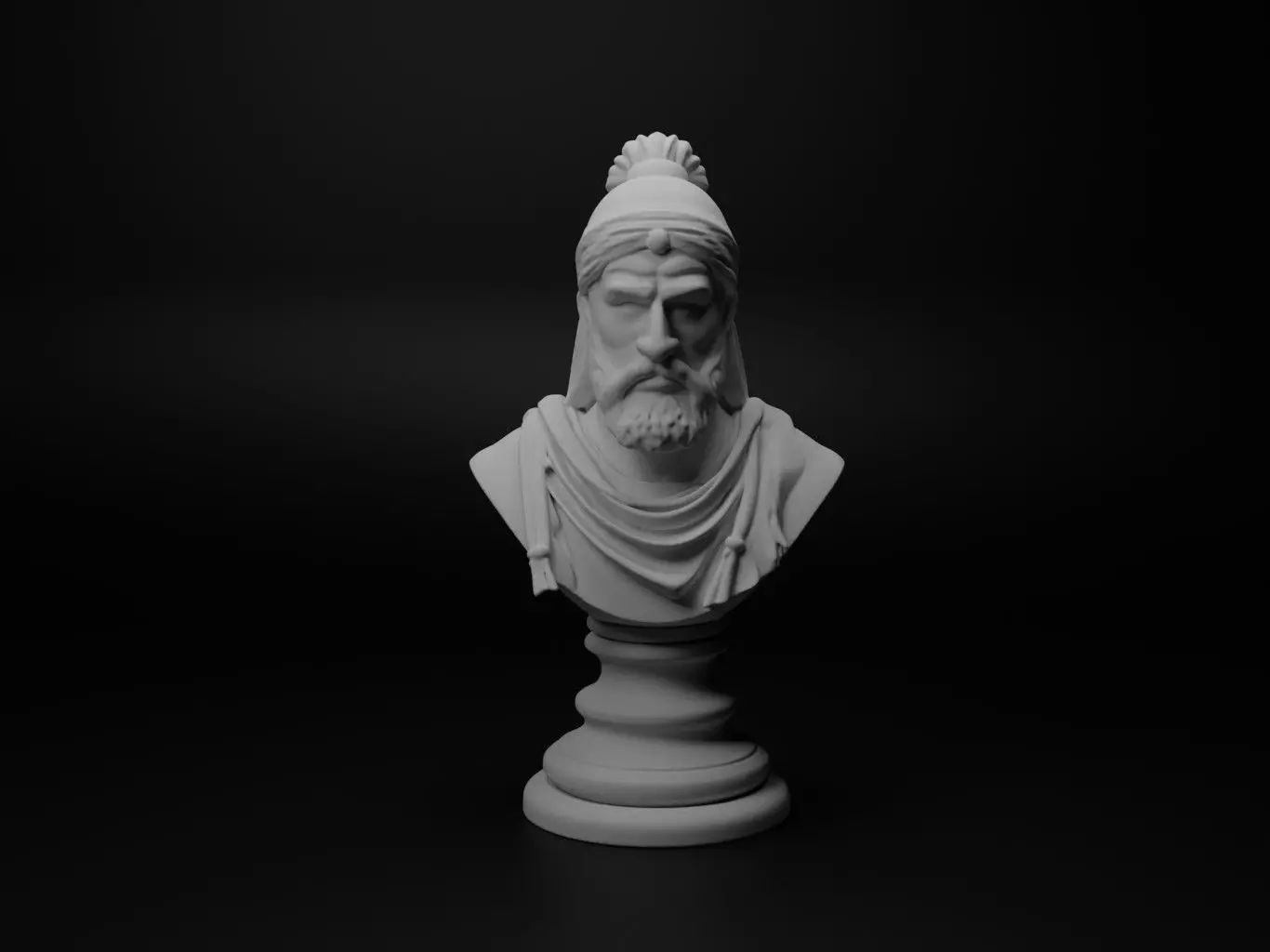 Andalusian Muslim Bust Chess 3D print model_0