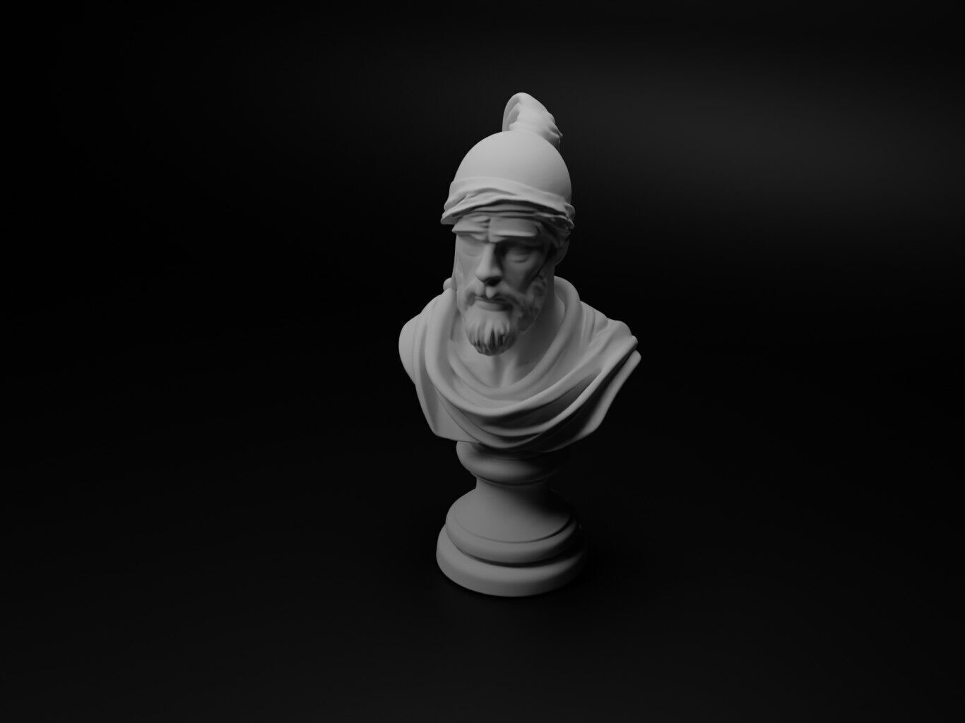 Andalusian Muslim Bust Chess 3D print model_1
