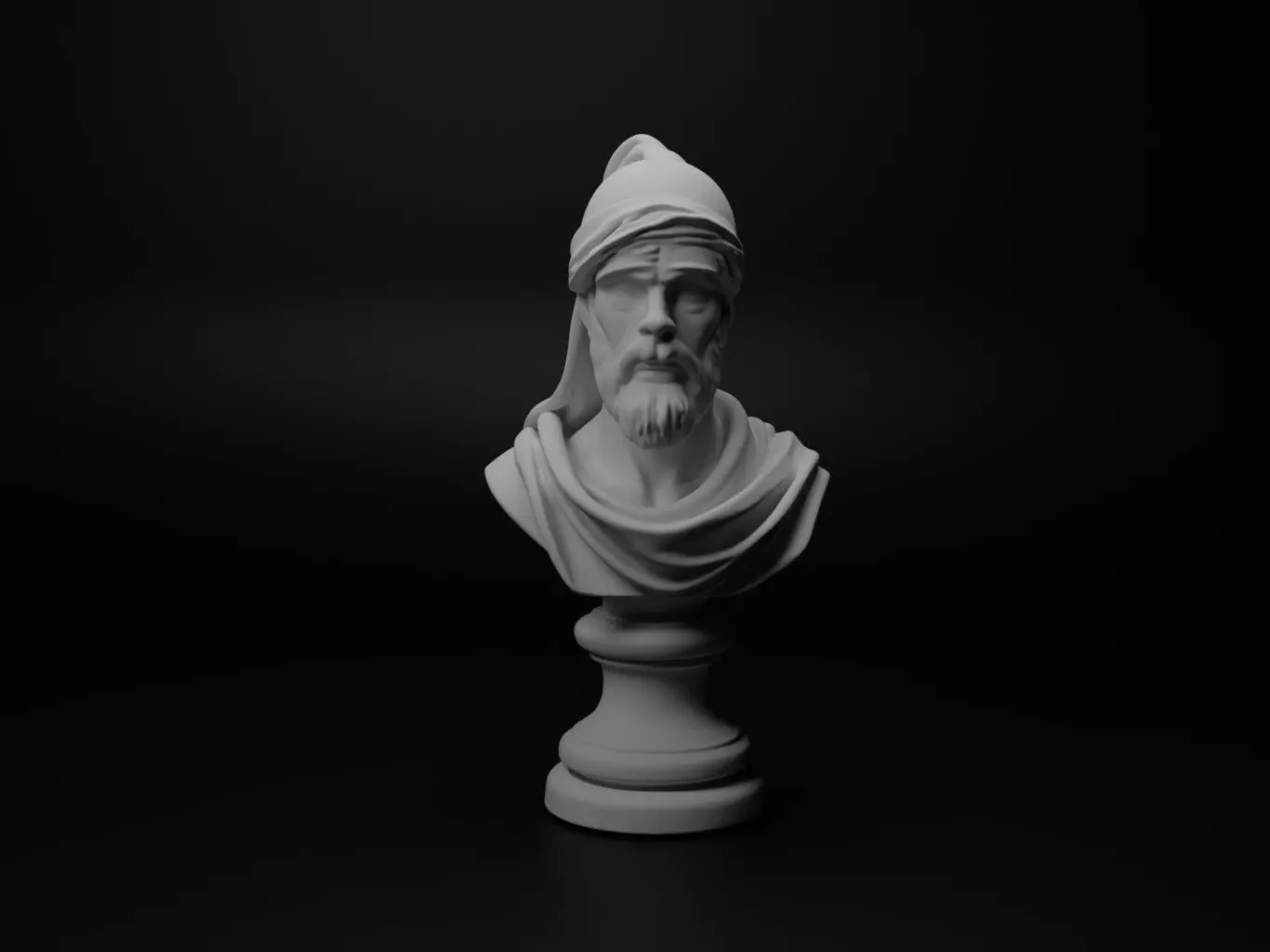 Andalusian Muslim Bust Chess 3D print model_0