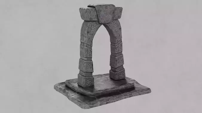 Ancient Stone Gate or Portal Low-poly 3D model