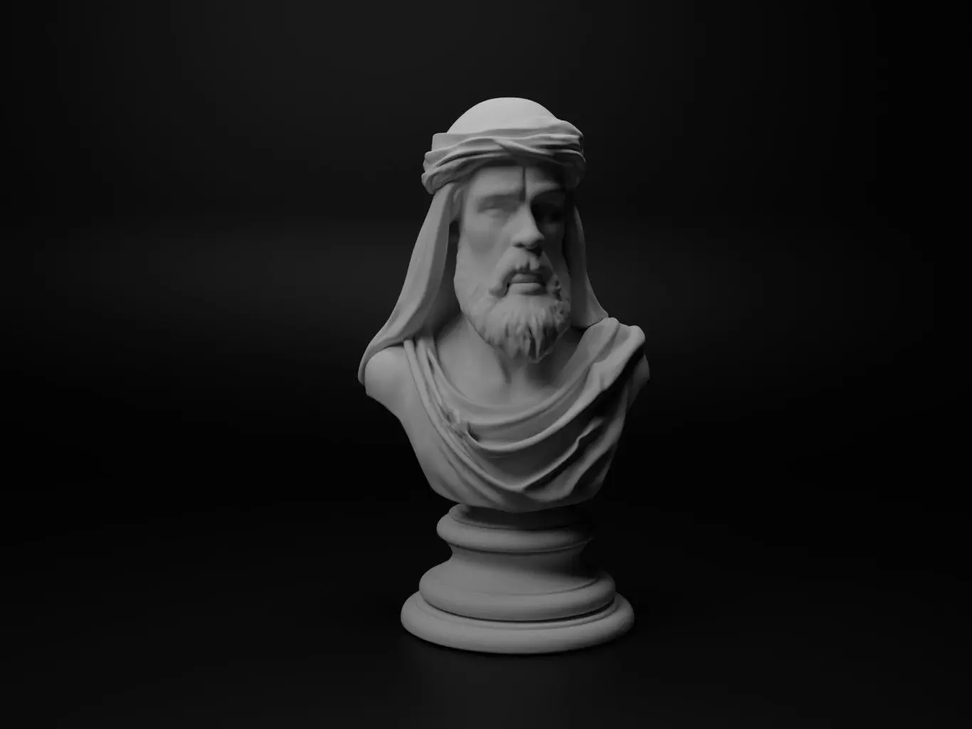 Arab Bedouin Warrior Bust Chess 3D print model