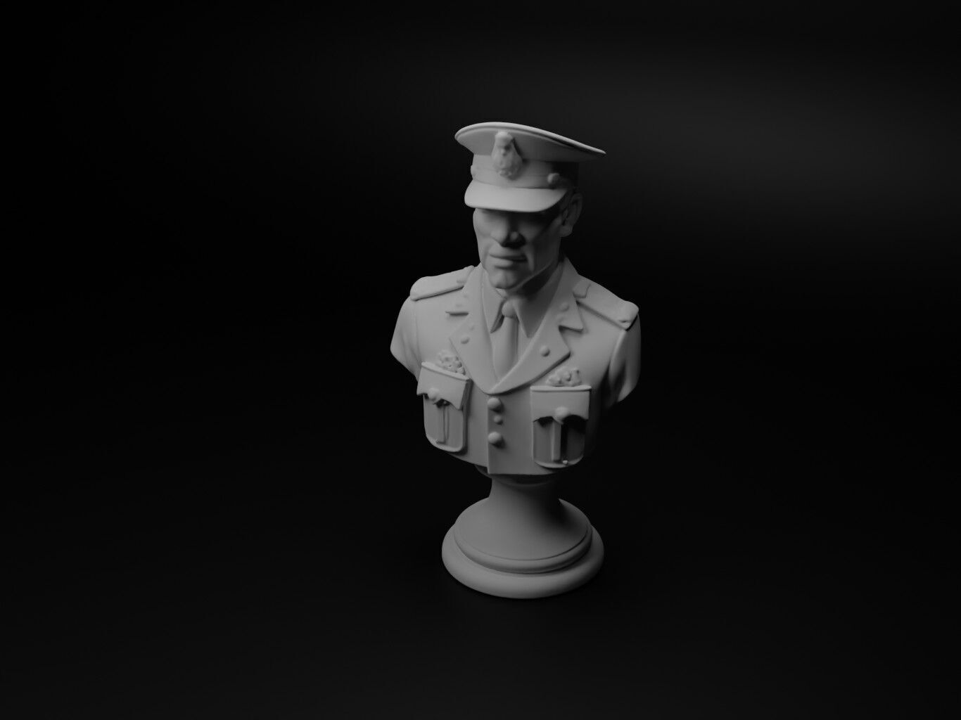 Australian ANZAC Soldier Bust Chess 3D print model_1