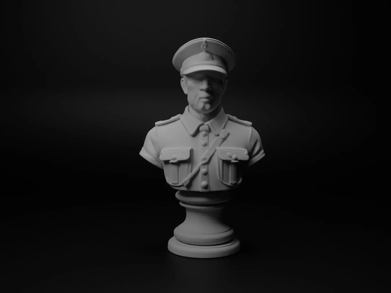 Australian ANZAC Soldier Bust Chess 3D print model