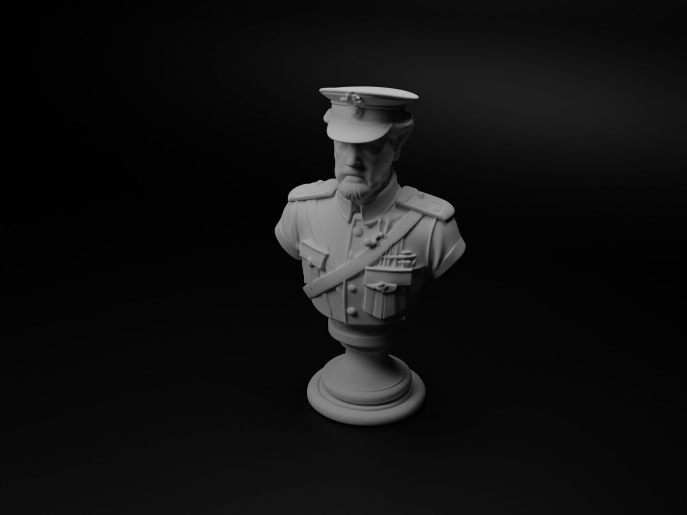 Austro-Hungarian Soldier Bust Chess 3D print model_1