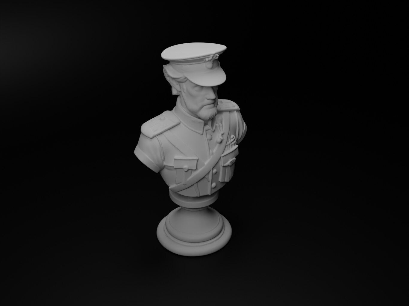 Austro-Hungarian Soldier Bust Chess 3D print model_2