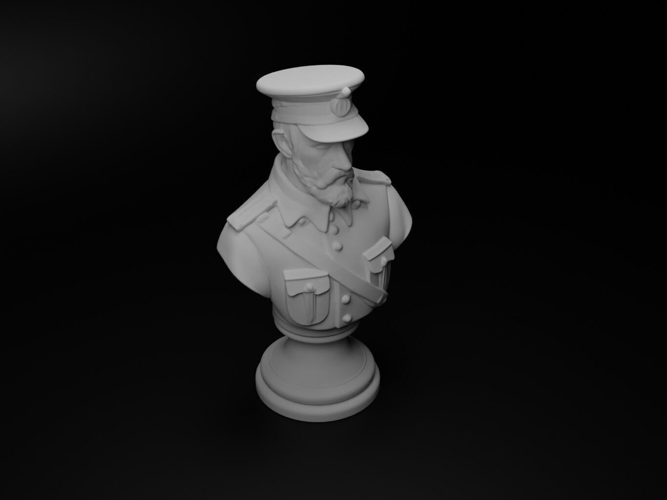 Austro-Hungarian Soldier Bust Chess 3D print model_2