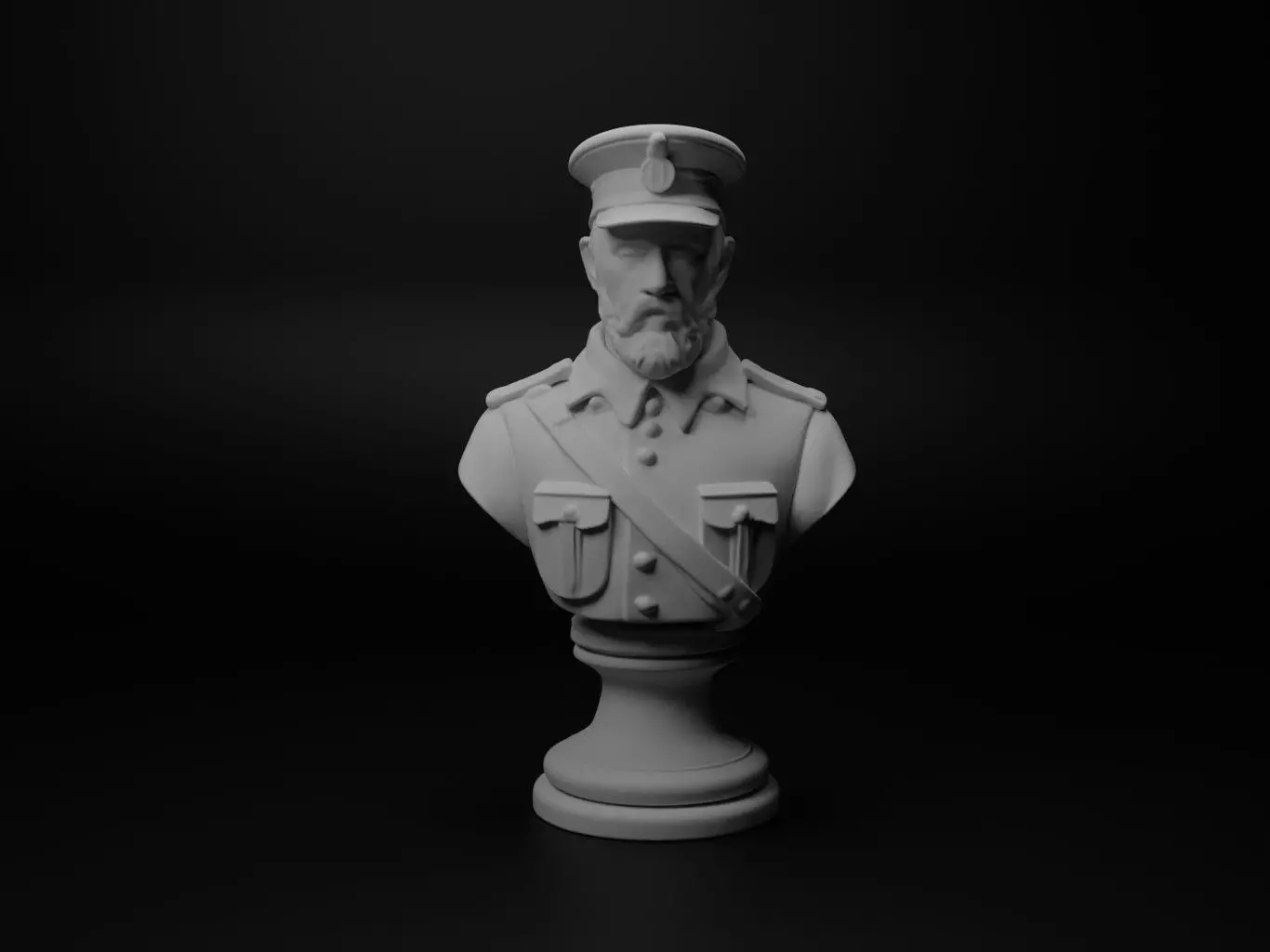 Austro-Hungarian Soldier Bust Chess 3D print model_0