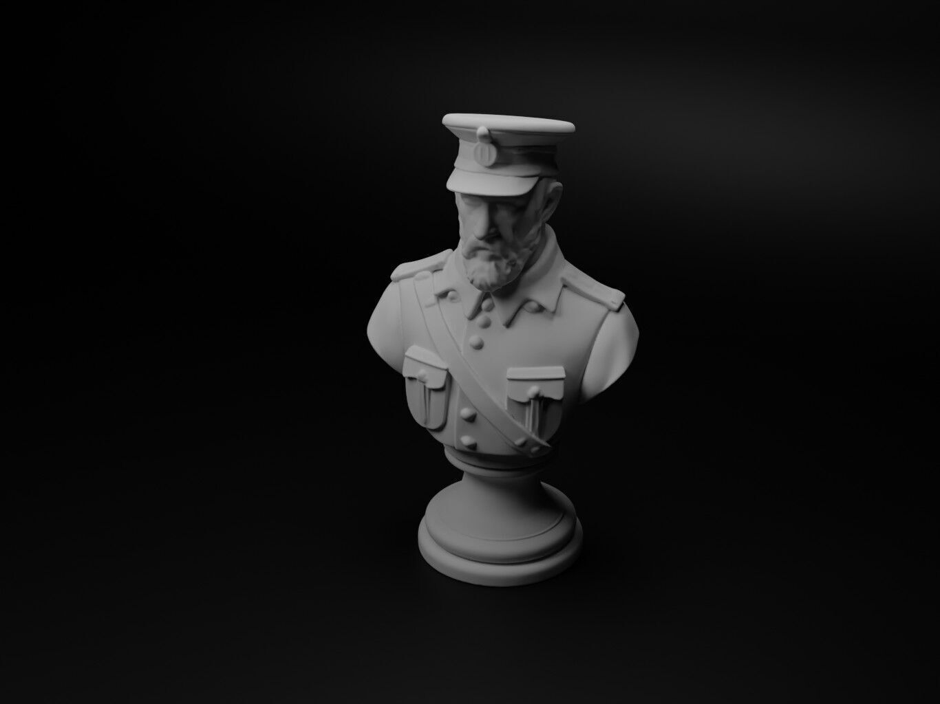 Austro-Hungarian Soldier Bust Chess 3D print model_1