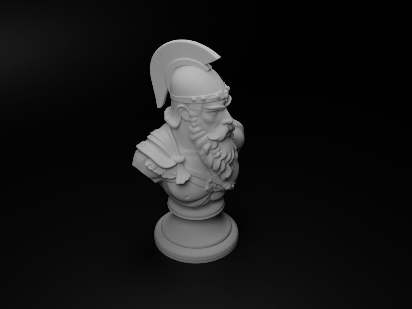 Barbarian Tribe Warrior Bust Chess 3D print model_2