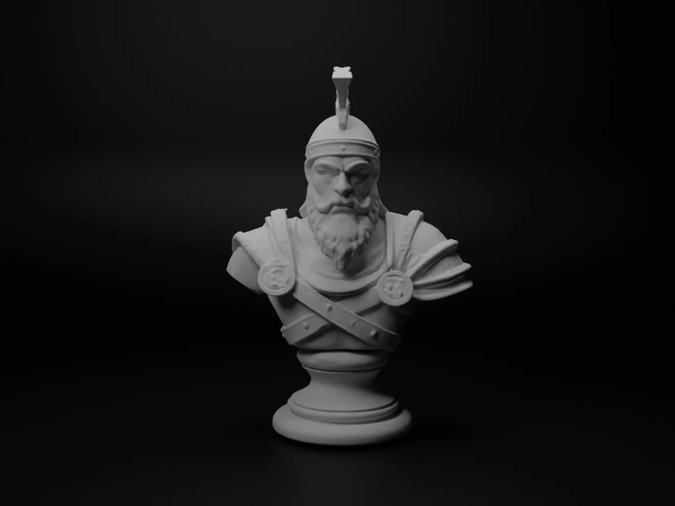 Barbarian Tribe Warrior Bust Chess 3D print model