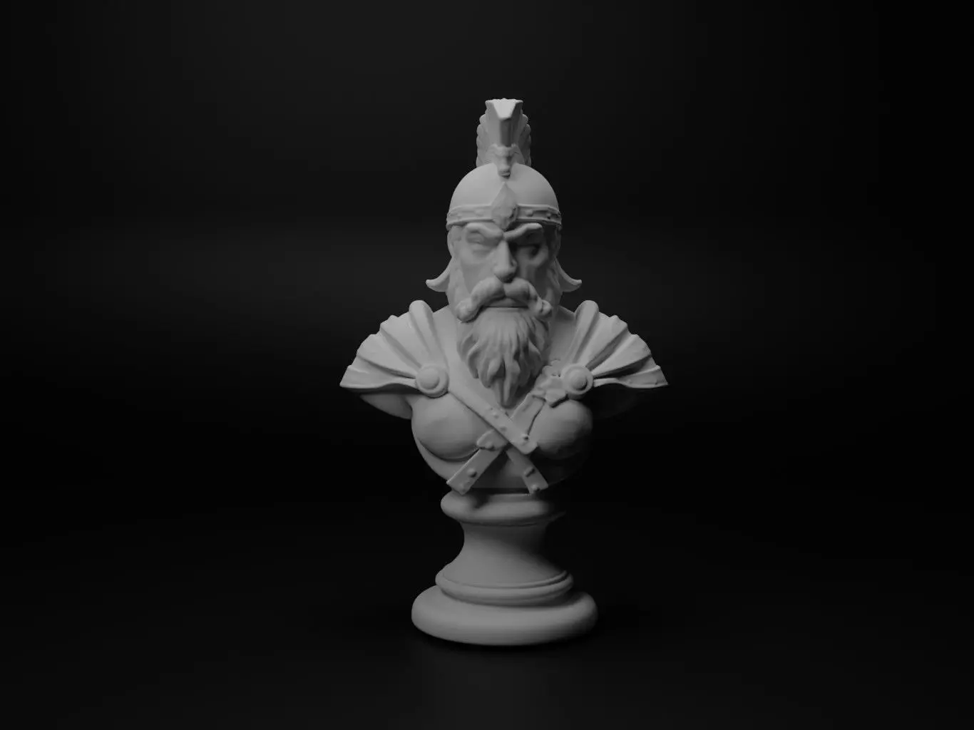 Barbarian Tribe Warrior Bust Chess 3D print model