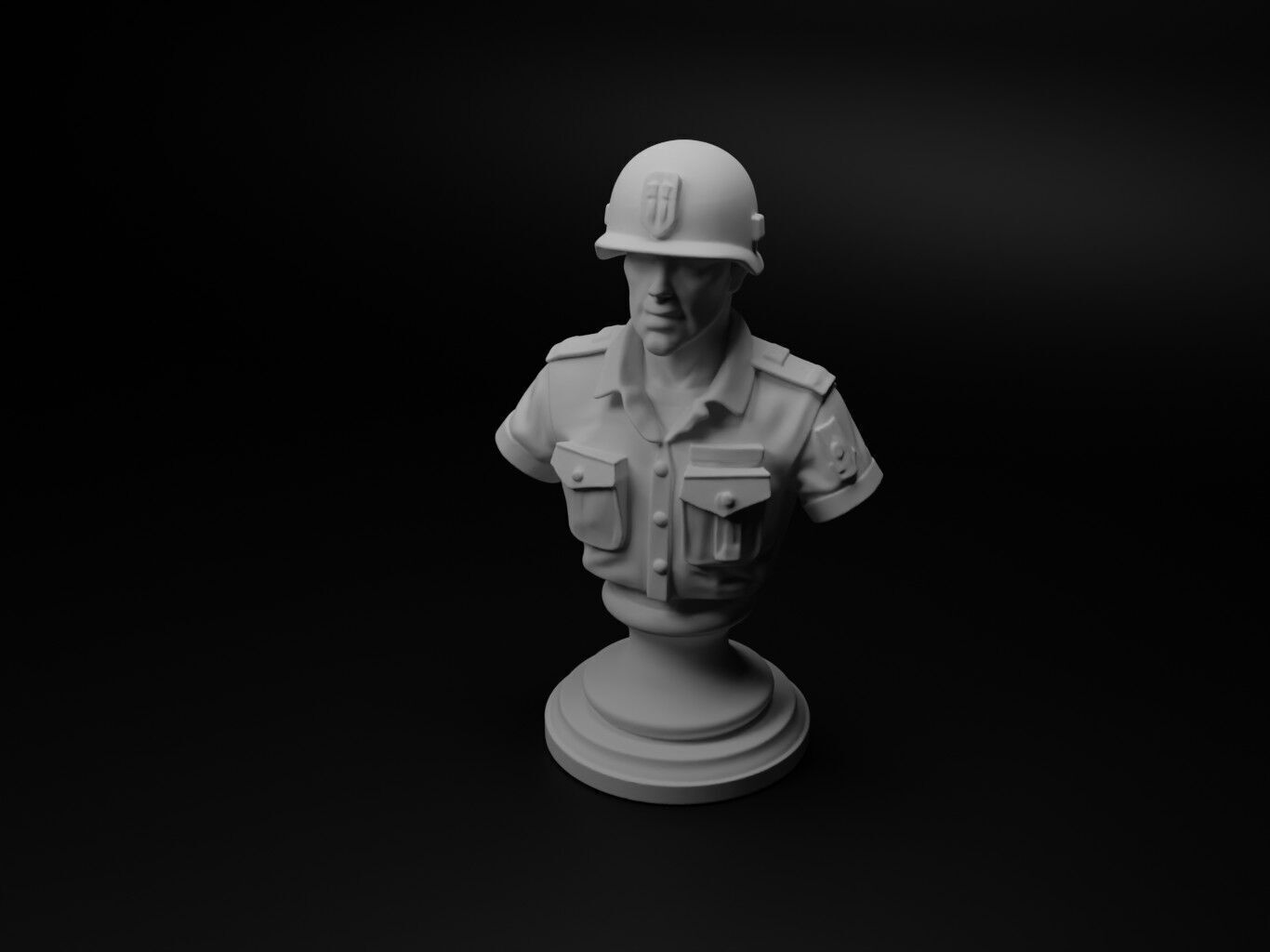 Battlefield Medic Bust Chess 3D print model_1