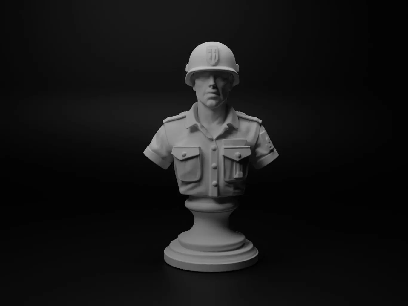 Battlefield Medic Bust Chess 3D print model_0