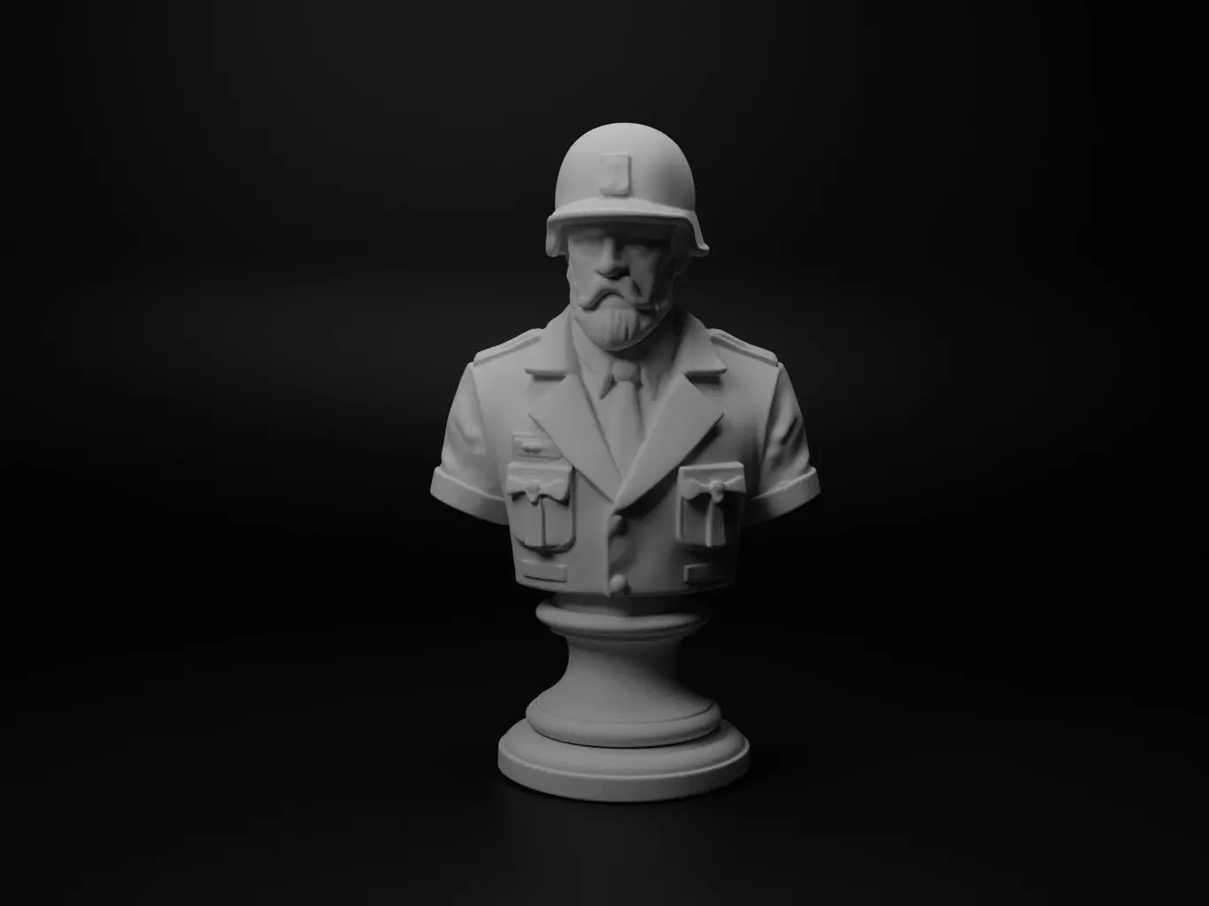 Battlefield Medic Bust Chess 3D print model_0