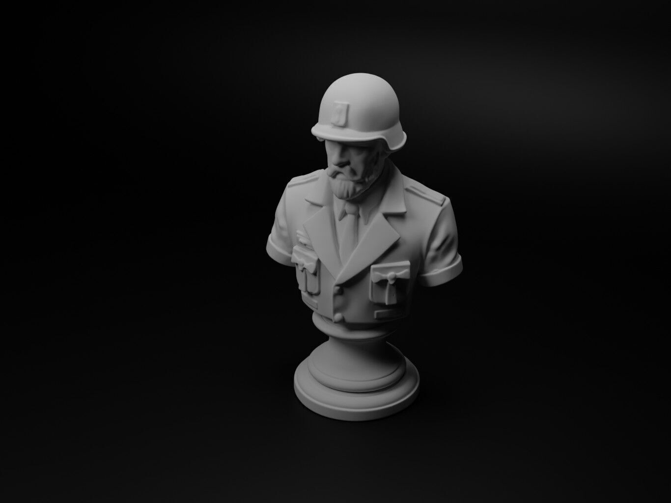 Battlefield Medic Bust Chess 3D print model_1