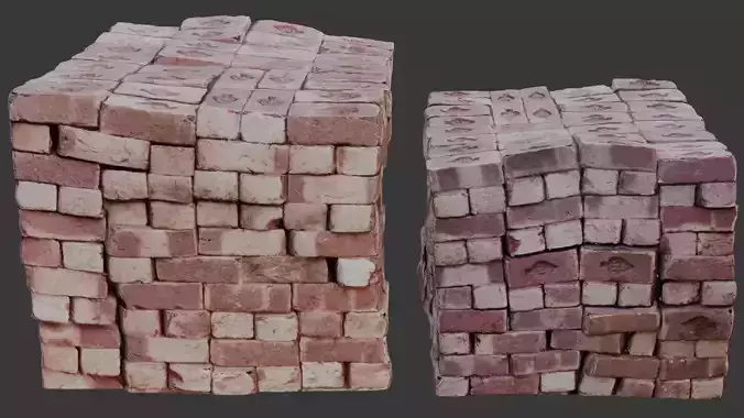 3D Scanned Old Brick Stack
