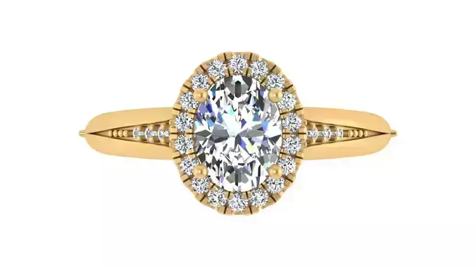 Oval Halo Diamond Engagement Ring