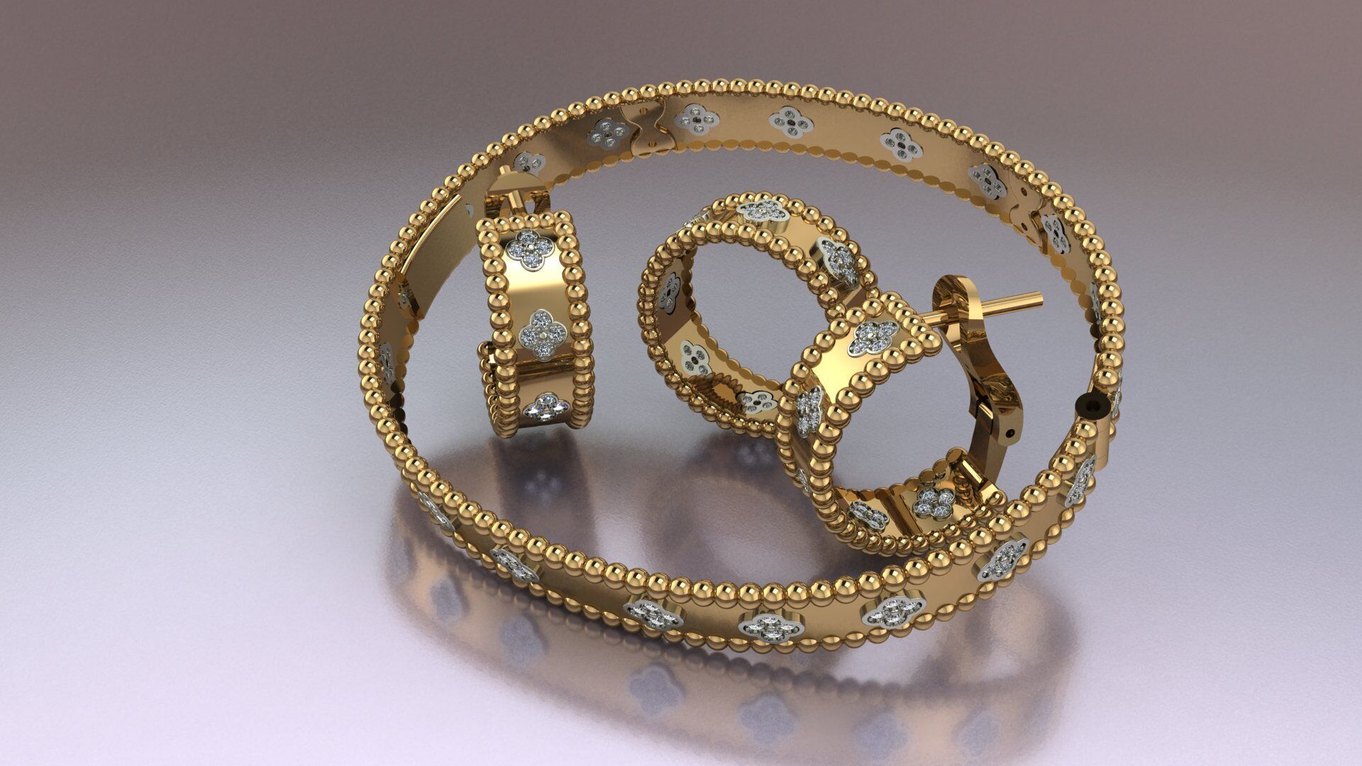 VAN CLEEF COMPLECT Jewelery 3D printed model 3D print model_11