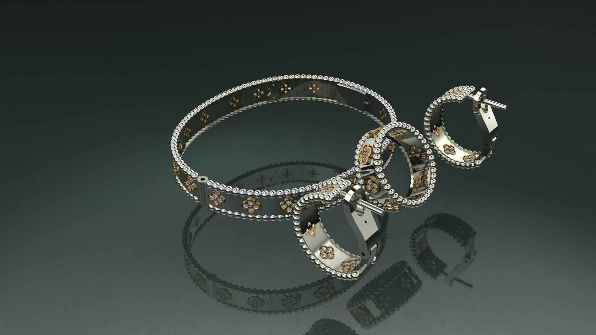 VAN CLEEF COMPLECT Jewelery 3D printed model 3D print model_10