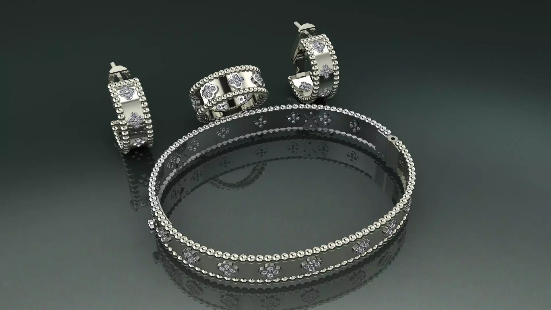 VAN CLEEF COMPLECT Jewelery 3D printed model 3D print model_0