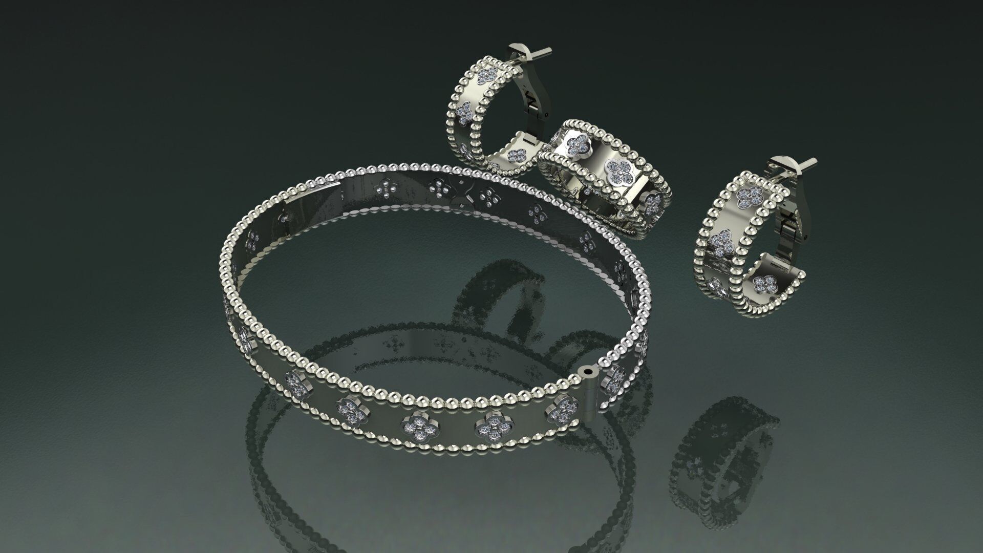 VAN CLEEF COMPLECT Jewelery 3D printed model 3D print model_3