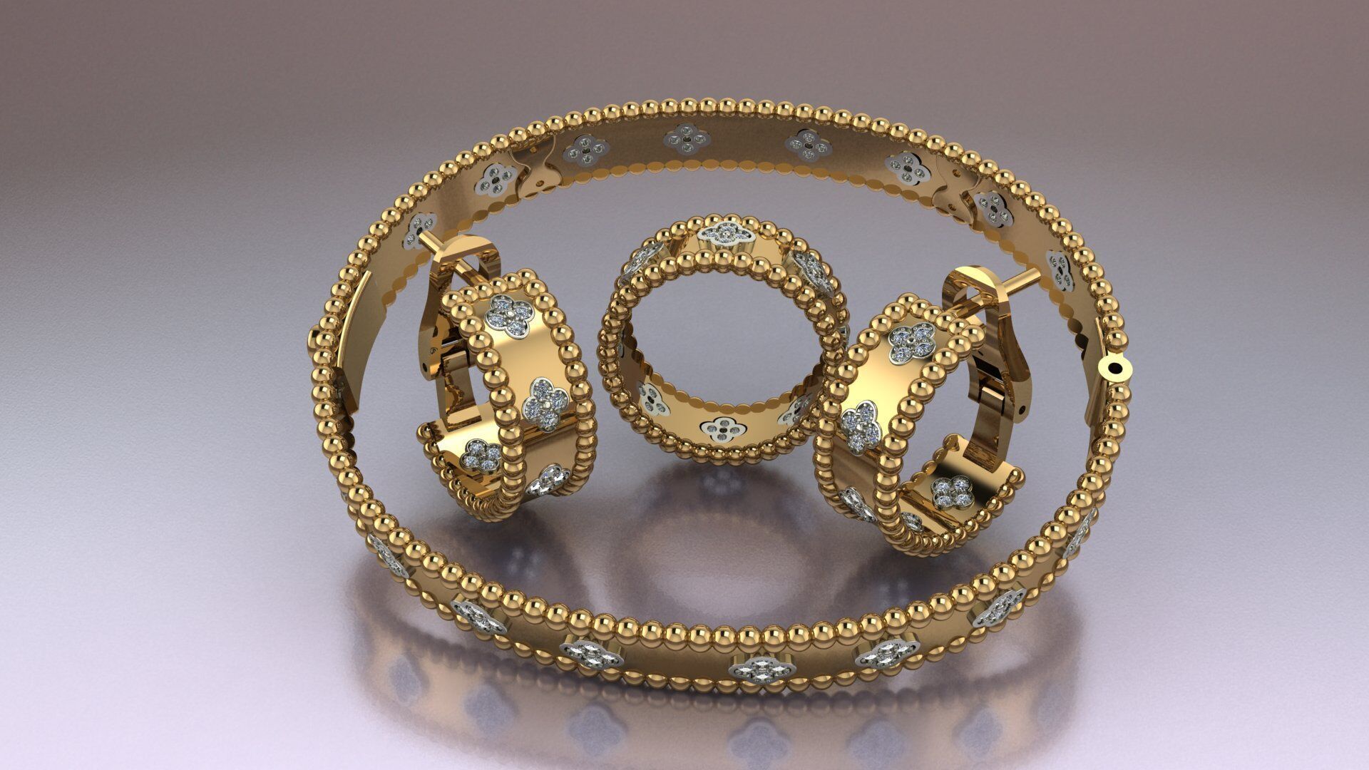 VAN CLEEF COMPLECT Jewelery 3D printed model 3D print model_6