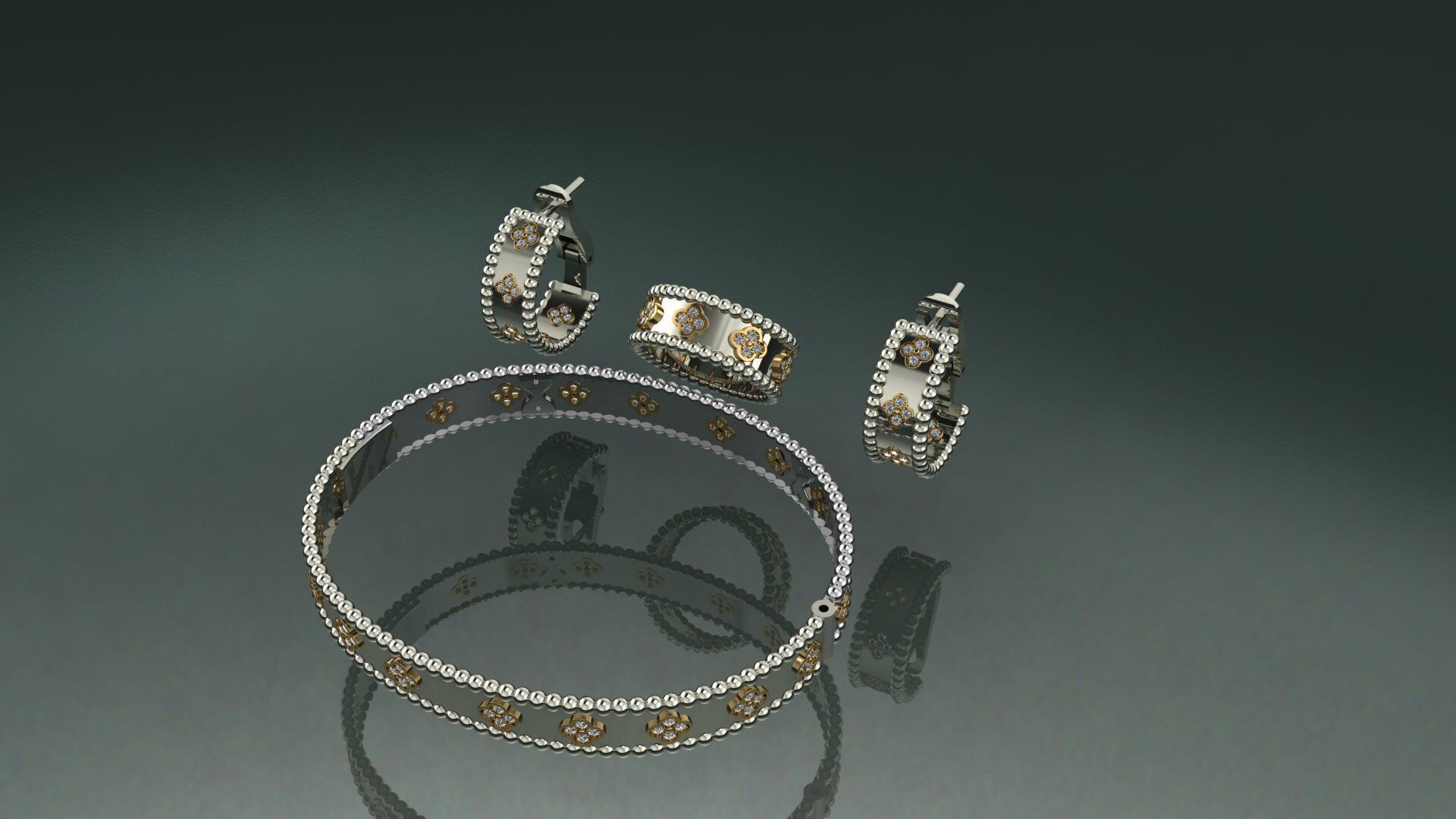 VAN CLEEF COMPLECT Jewelery 3D printed model 3D print model_8