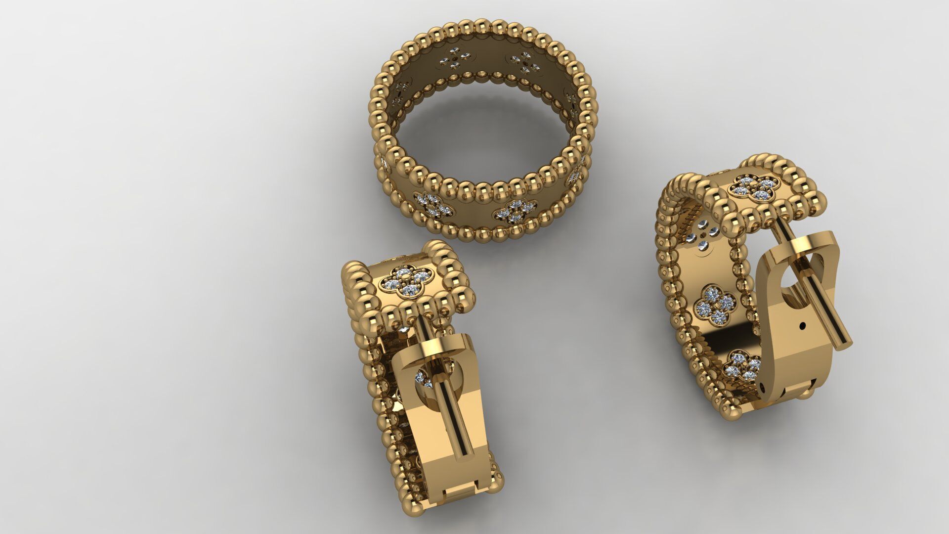 VAN CLEEF COMPLECT Jewelery 3D printed model 3D print model_9