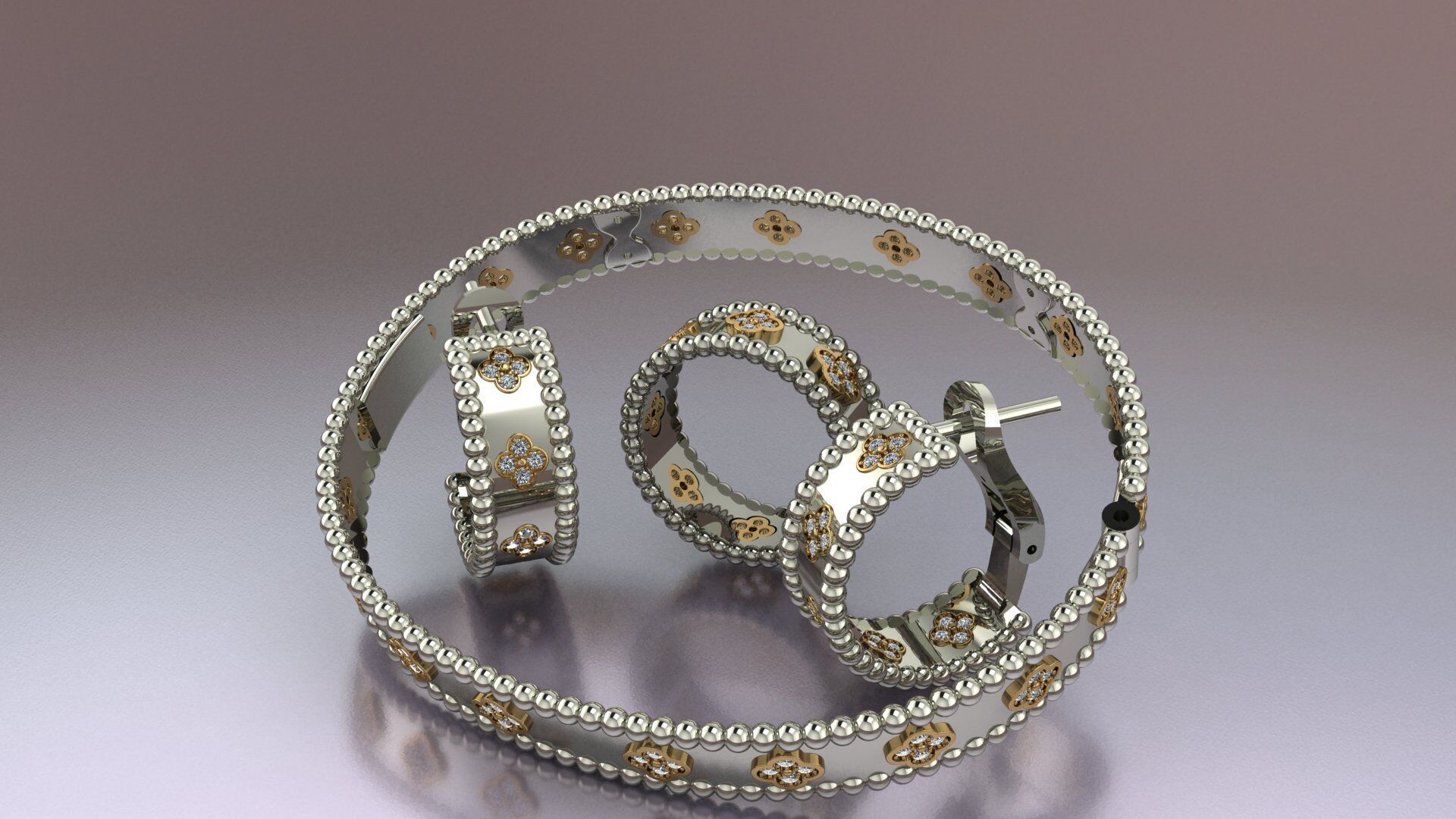 VAN CLEEF COMPLECT Jewelery 3D printed model 3D print model_2