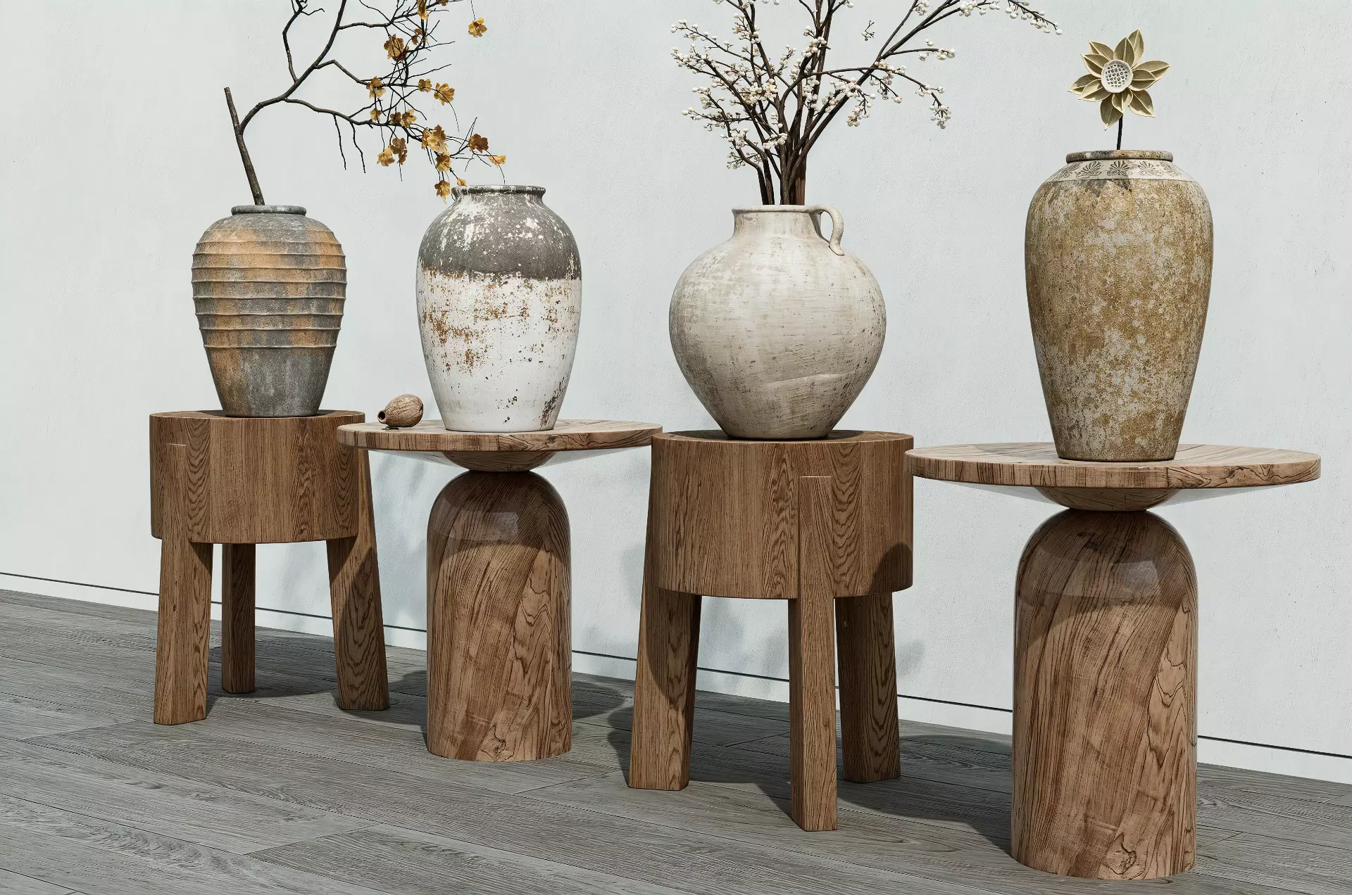 Outdoor ceramic ornaments 3D model 3D model