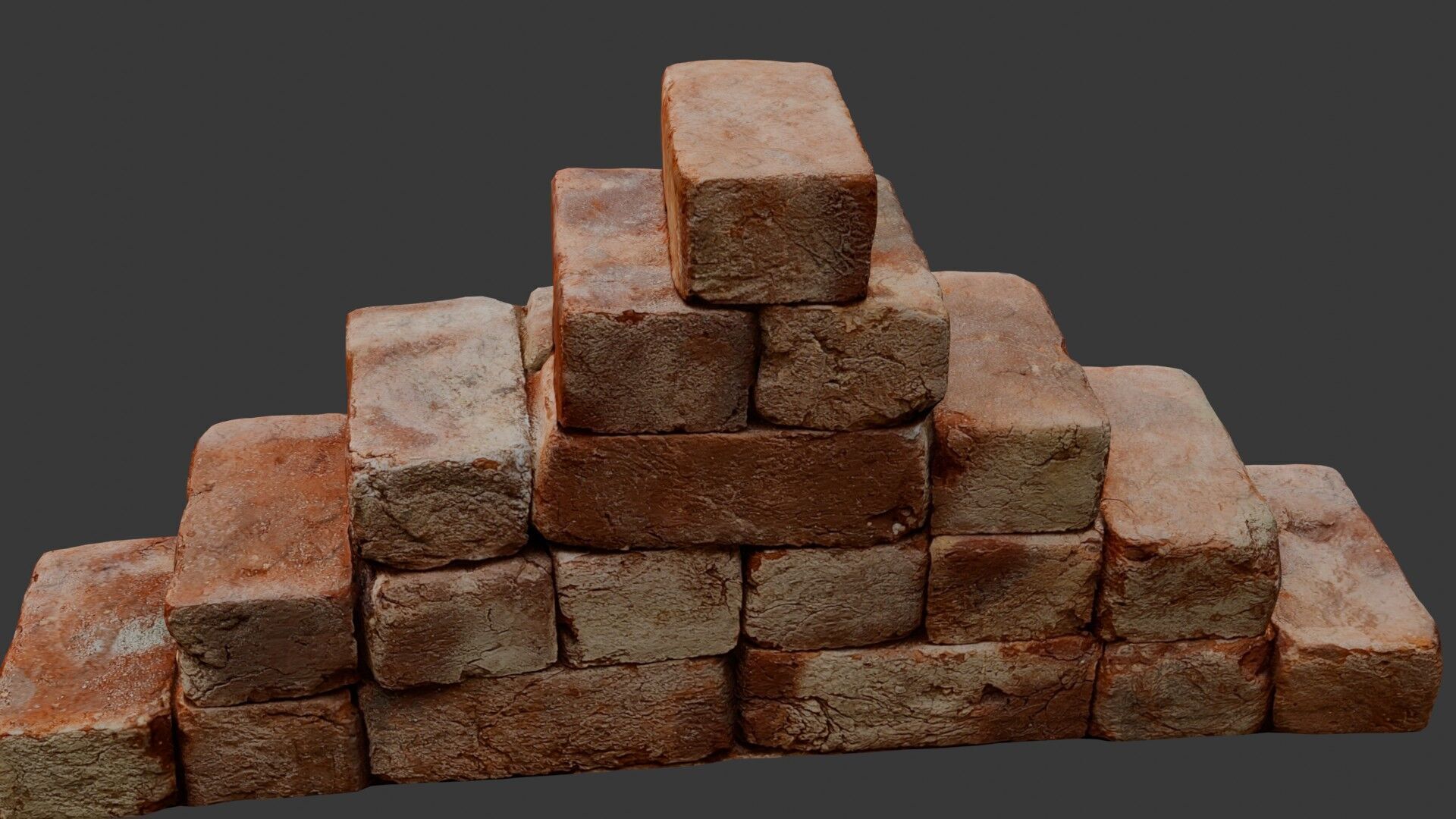 Aged Brick Staircase Low-poly 3D model_6