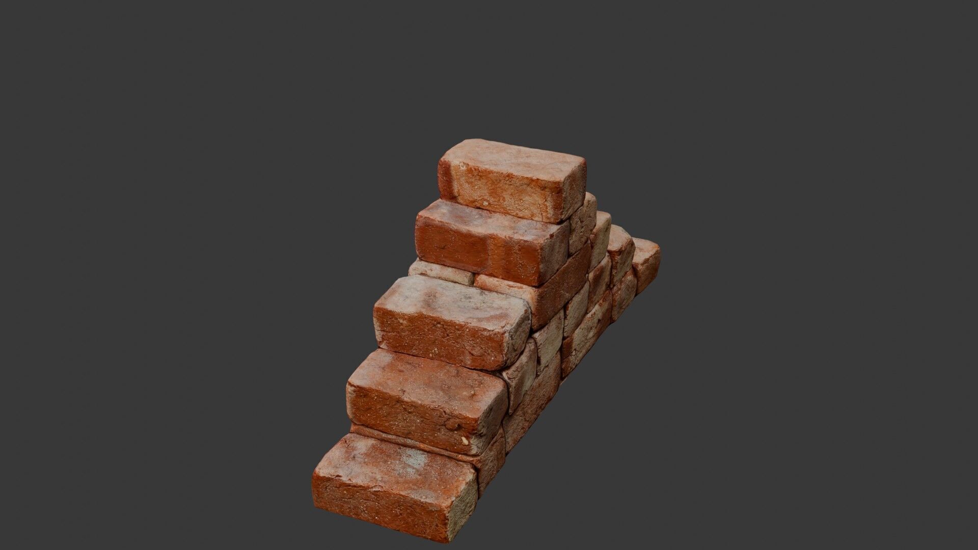 Aged Brick Staircase Low-poly 3D model_7
