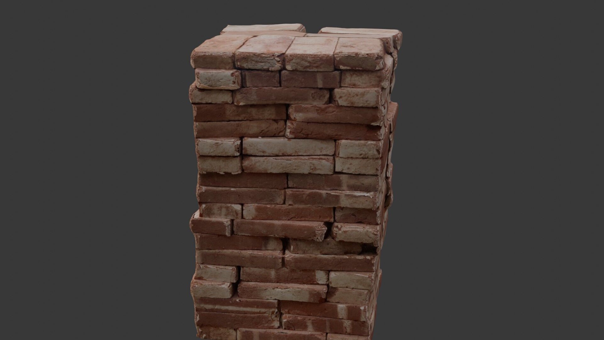 Stacked Weathered Bricks Low-poly 3D model_6