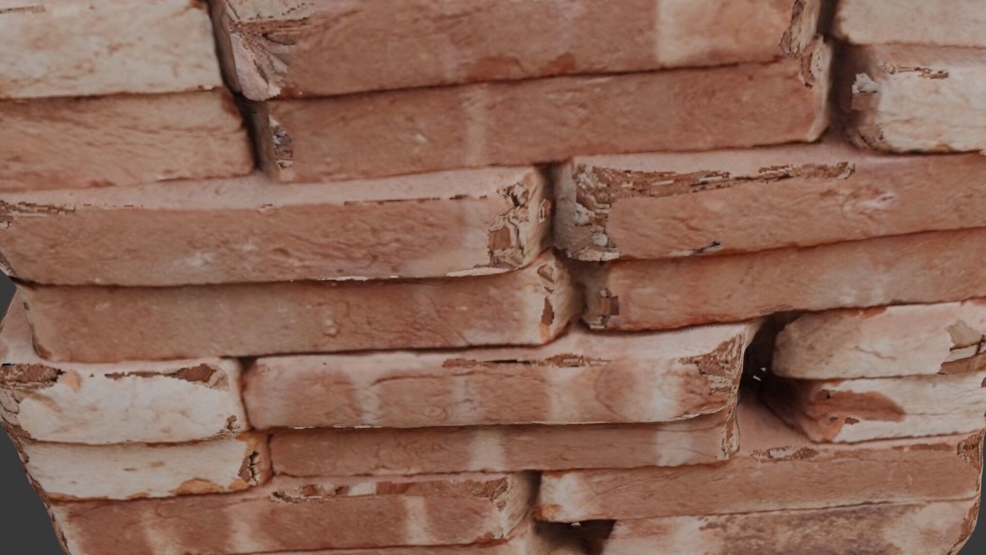 Stacked Weathered Bricks Low-poly 3D model_3