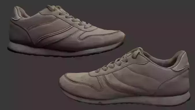 Realistic Worn Sneakers 3D Model