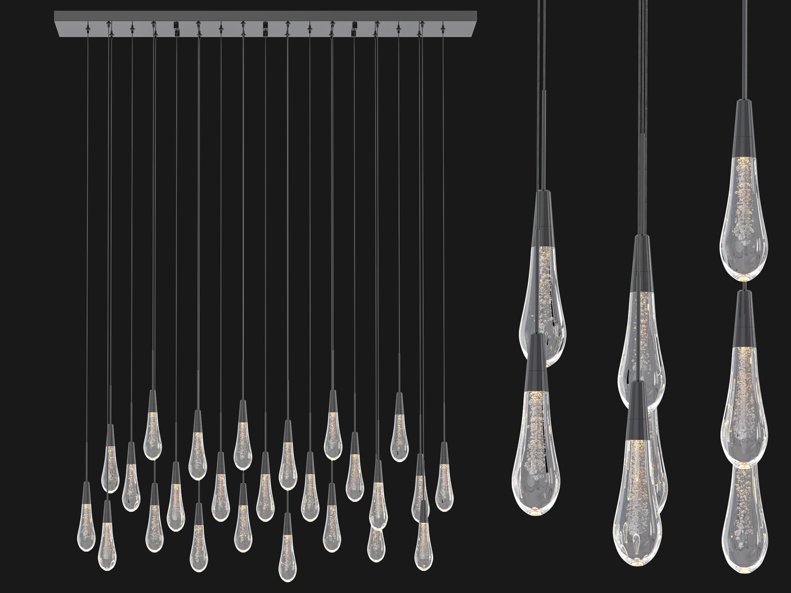 Soltaire Linear Chandelier-Medium 3D model_3