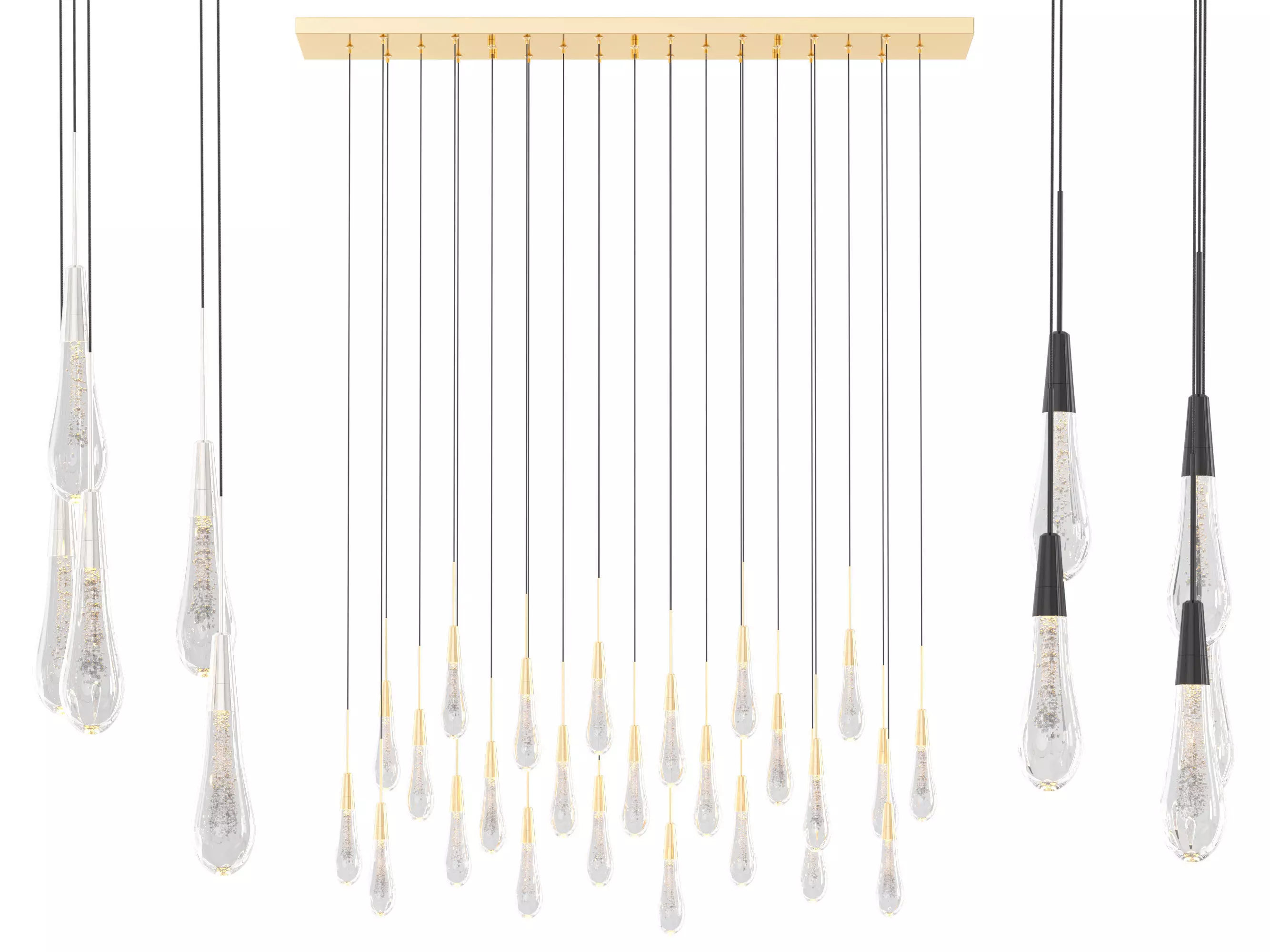 Soltaire Linear Chandelier-Medium 3D model_0