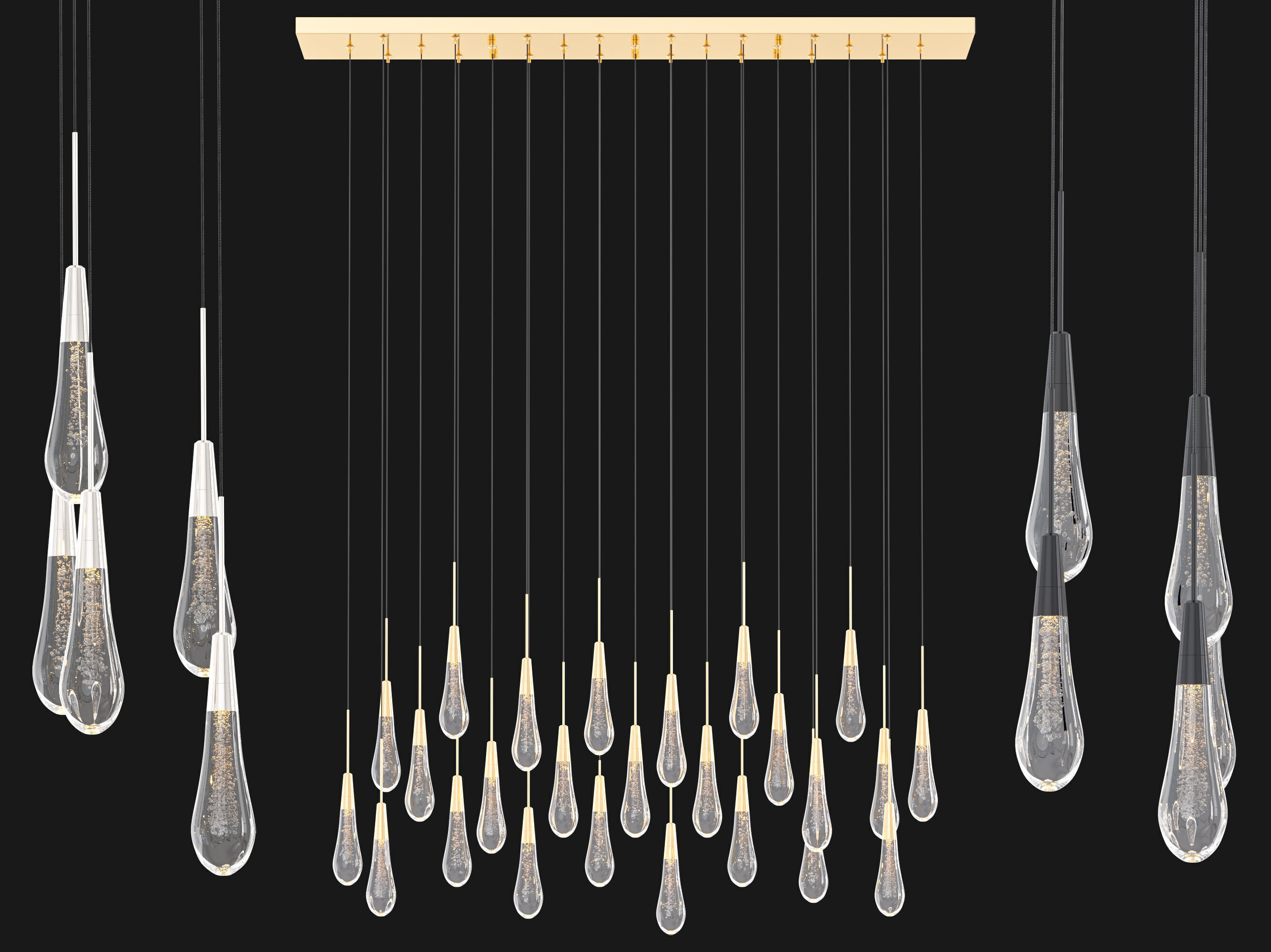 Soltaire Linear Chandelier-Medium 3D model_1
