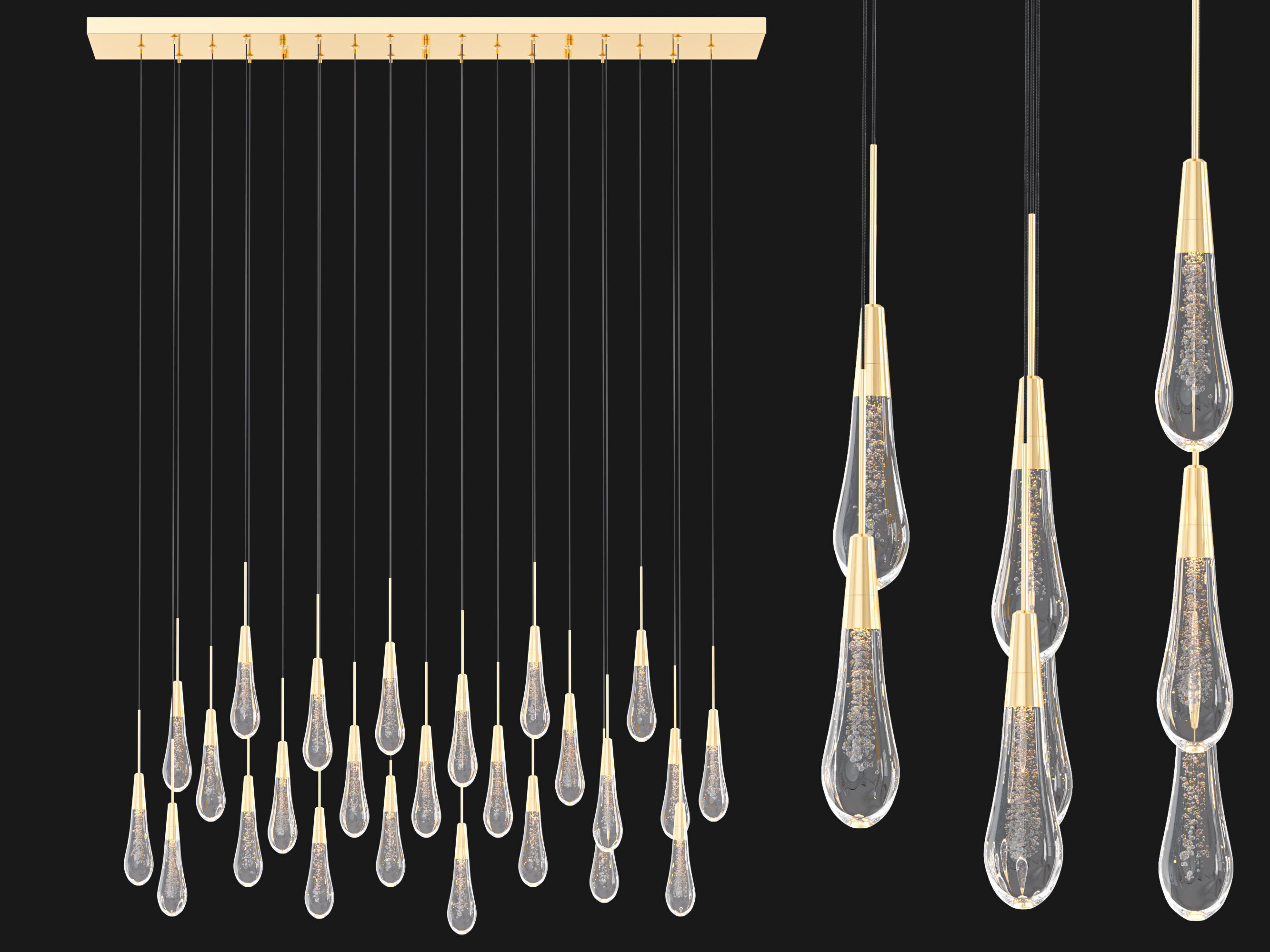 Soltaire Linear Chandelier-Medium 3D model_6