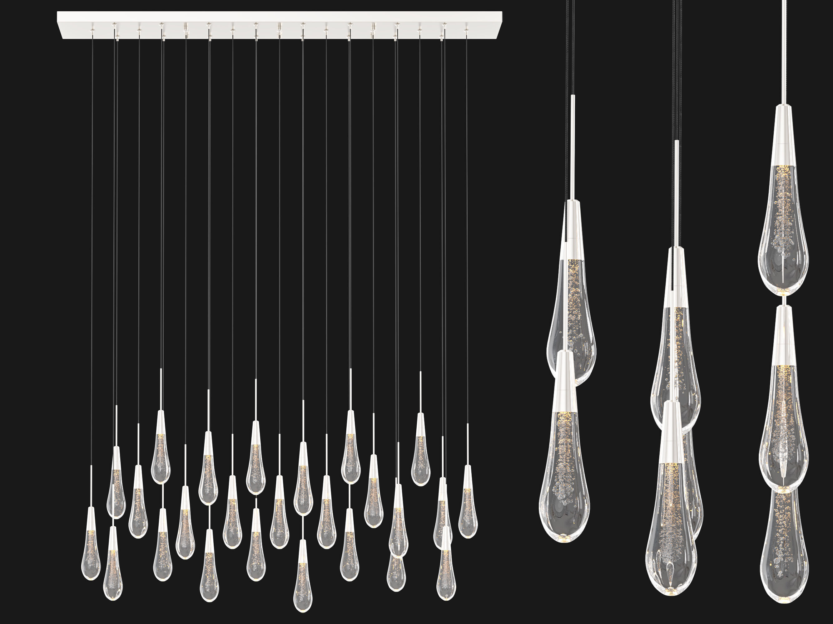 Soltaire Linear Chandelier-Medium 3D model_5