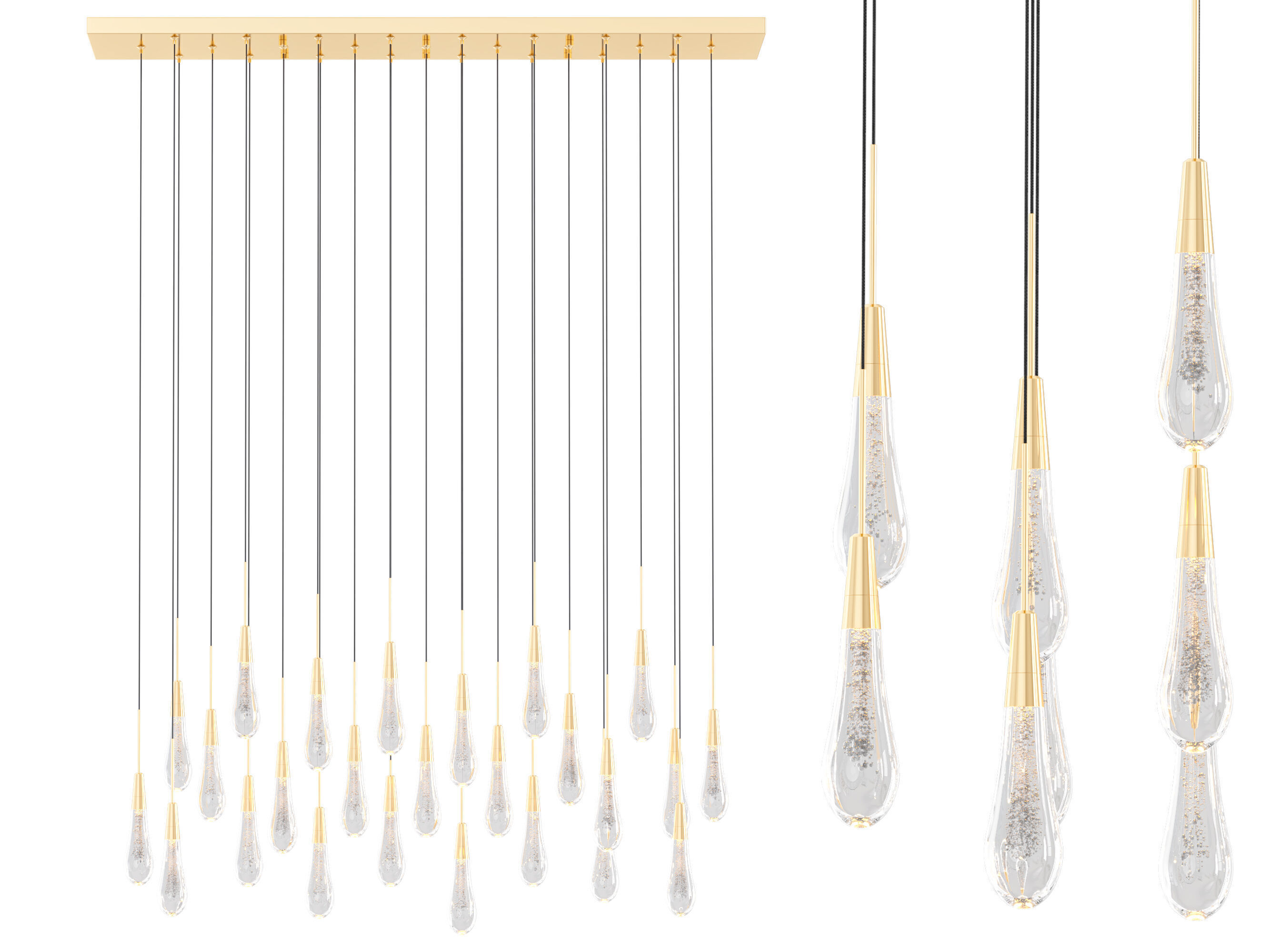 Soltaire Linear Chandelier-Medium 3D model_4