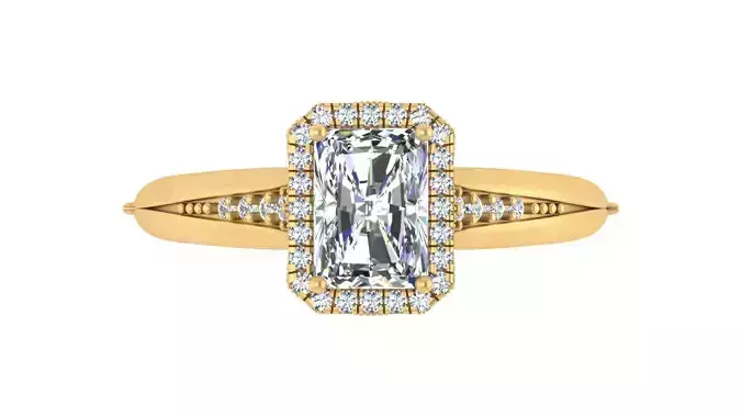 Radiant Halo Diamond Engagement Ring