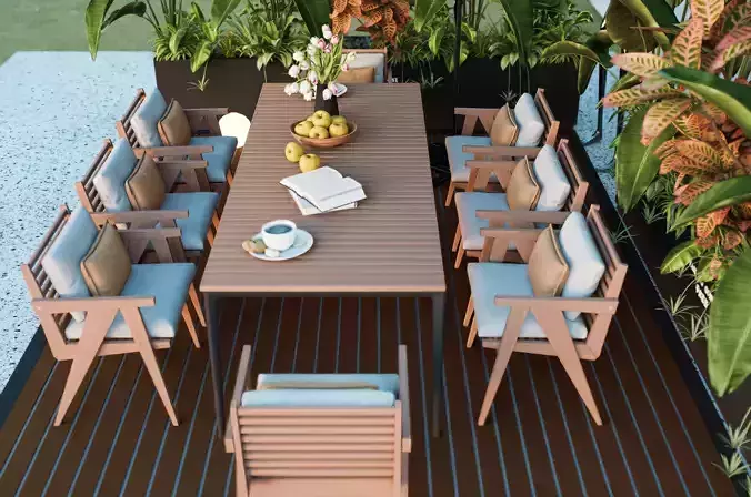 outdoor dining table 3D model